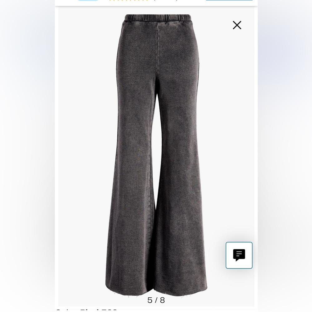 Good American Jeanius Flare Cotton French Terry Pants - Picture 4 of 6
